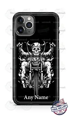 Motorcycle Biker Skeleton Personalized Phone Case Cover Fits IPhone Samsung Gift • $18.98