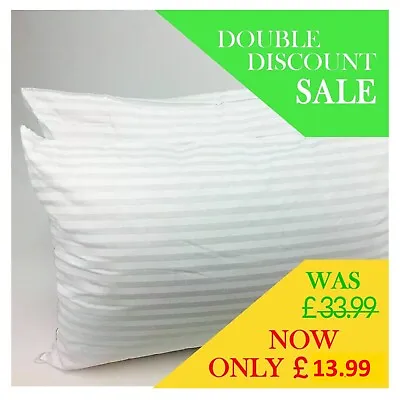 2 Pack Quality Stripe Pillow Filled With Shredded Memory Foam Support Back Neck • £13.99