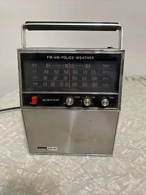 Montgomery Ward Vintage Airline Multi Band Radio. Handle. AC/DC Plug. Vtg • £12.92