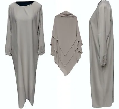 3 Pieces Women Layers Chiffon Khimar Jilbab And Abaya Islamic Muslim Prayer D... • £33