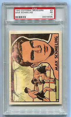 1942 Editorial Ed. Bruguera 3 Max Schmeling PSA 1 Vintage Graded HOF Boxing Card • $174.99