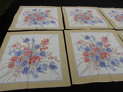 Vintage Vera Napkins Floral 16 Inch Set Of 8 Flower Print • $42.99