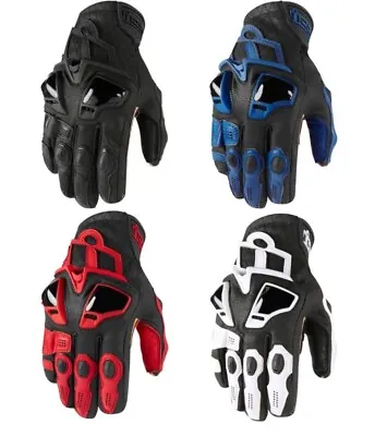 Icon Hypersport Short Gloves Leather For Motorcycle Street Riding FREE RETURNS • $65