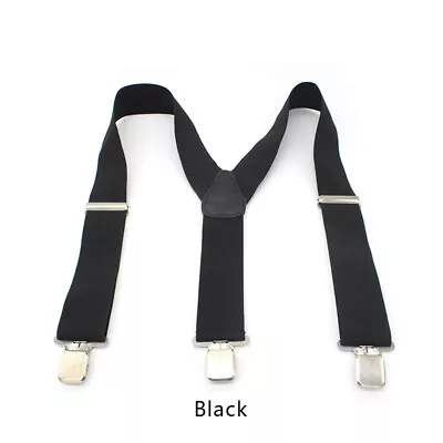 Men Women Braces Suspenders 50mm X Back Heavy Duty Biker Snowboard Trousers • $12.34