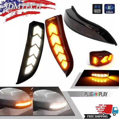 For Toyota Camry 2011-2020 Smoked Lens White/Amber Side Mirror Signal LED Lights • $39.99