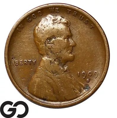 1909-S Lincoln Cent Wheat Penny Better Date San Francisco Issue • $21.50