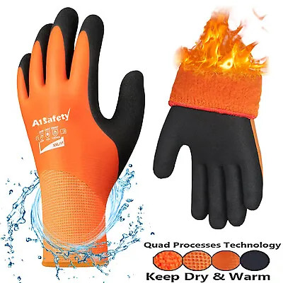 Thermal Insulated Waterproof Freezer Gloves DOUBLE LATEX Mens Women Winter Work • £3.99