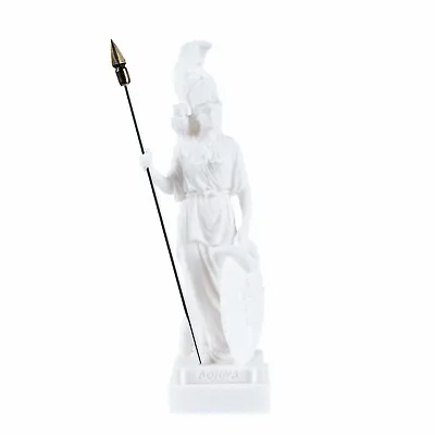 Athena With Owl Medusa Holding Shield Greek Goddess Alabaster Statue 7 Inch • $39.15