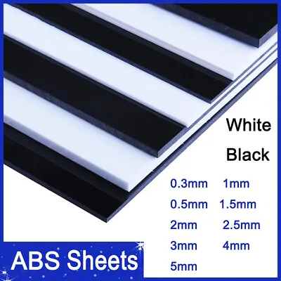 White/Black ABS Plastic Sheet Plastic Plate Board Diy Crafts Board 0.3/0.5~/5mm • £1.98