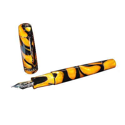 New Delta Dolcevita Masterpiece Fountain Pen Orange/Black/Gold Vermeil 14K B Nib • $799.95