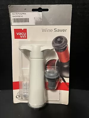 Vacu Vin Wine Saver Vacuum Pump With Gray Stopper White NEW • £8.69