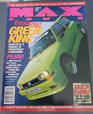 Max Power. Jan 94. Skeete R5. Bda Mk1 Escort.mk3 Escort Cosworth.  Free Uk Post • £8.99