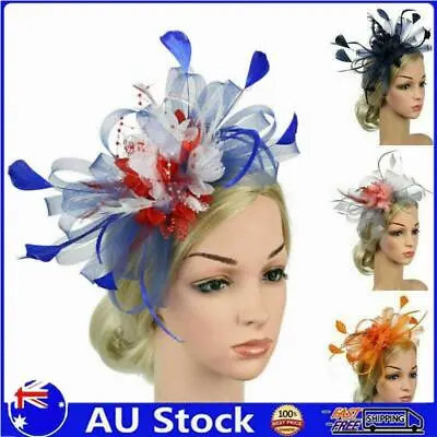 $13.89 • Buy Feather Hair Fascinator On Headband Wedding Dance Party Royal Ascot Race Bespoke