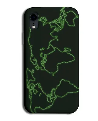 World Atlas Map Phone Case Cover Neon Green Outline Countrys Earth K878  • £13.95