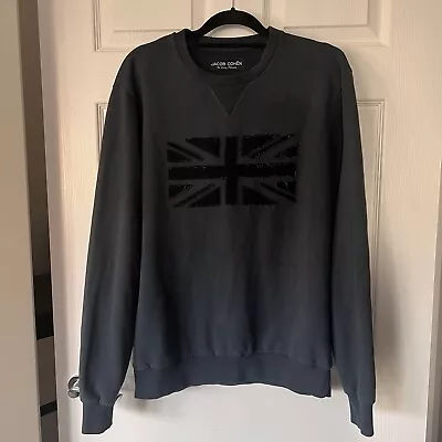 Jacob Cohen Union Jack Sweatshirt Sweater Jumper Navy Blue Dark Grey Men’s Large • £150