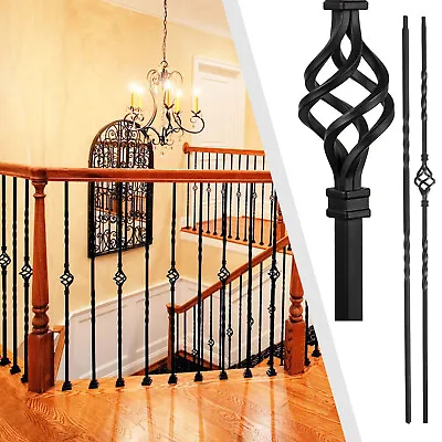 10x 1/2*44 In Wrought Iron Balusters Basket & Single Twist Metal Stair Spindles • $72.88