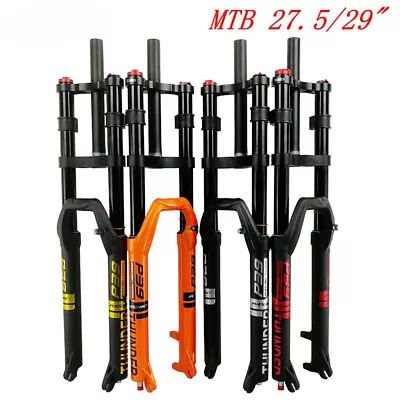 27.5/29   Bike Double Shoulder Suspension Air Fork Quick Remove MTB Bicycle Fork • $225.76