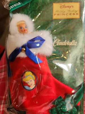 $12.88 • Buy Vtg CINDERELLA DOLL DISNEY Barbie Doll PRINCESS MATTEL AVON 1997 XMAS STOCKING