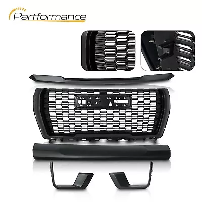 $459.99 • Buy 5PCS For 2021-2023 GMC Yukon/XL Denali Front Grille Hood Trim Molding Black Set