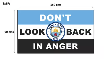 LAST UNIT: MANCHESTER CITY 3x5ft Flag 150x90cms - Badge England CITYZENS Fans✅ • £17.94