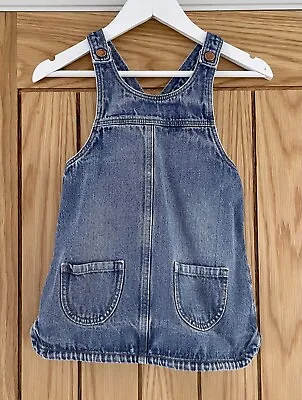 £4.99 • Buy Beautiful NEXT Toddler Soft Blue Denim Retro A-Line PINAFORE DRESS 18-24 Months!