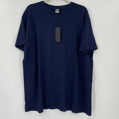 Velva Sheen Men's Crew Neck T-Shirt In Navy Blue Short Sleeve Rolled Tee Sz S • $35.96