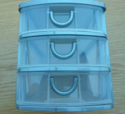 3 Drawer Plastic Storage Container Organizer  Crafts Etc • £4