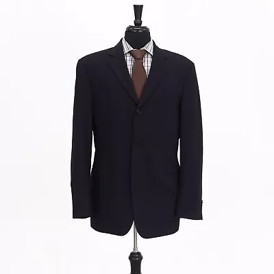 Hugo Boss 40R Navy Sport Coat Blazer Jacket Solid 3B Wool • $49.99