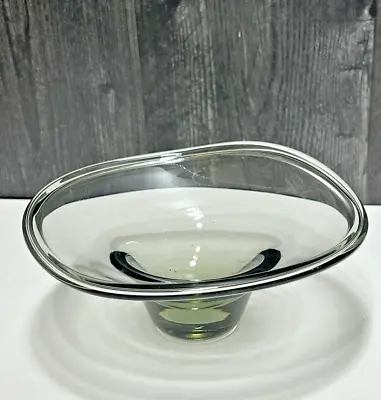 Kosta Vicke Lindstrand MCM Swedish Art Glass Free Form Bowl 1027 Signed 7 3/8  • $26.60