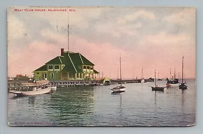 Boat Club House Milwaukee Wisconsin Postcard • $5.80