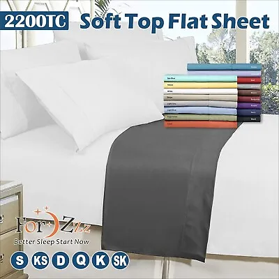 $16.97 • Buy Elegant Comfort 2200TC Soft Top Flat Sheet King Single/Double/Queen/King Bed