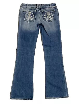 J & Company Jeans Women's Size 29 Boot Cut W/ Rhinestone Bling Stitch Pockets • $15.99