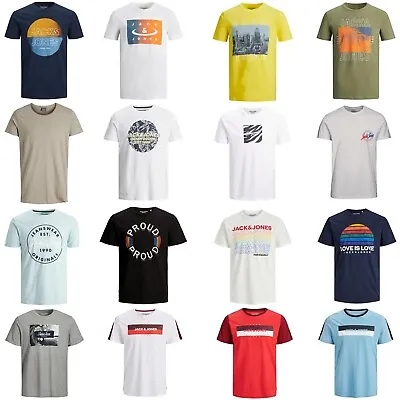 Mens T-Shirt Casual Tee Jack & Jones Originals Short Sleeve Crew Neck • £9.95