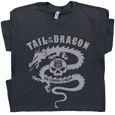 Tail Of The Dragon T Shirt Cool Motorcycle Graphic Tee Harley Indian Route 66 • $19.99