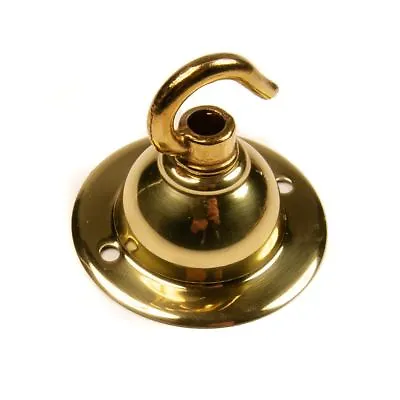 Ceiling Hook Brass Lamp Chandelier Light Hook 65mm Diameter • £7.98