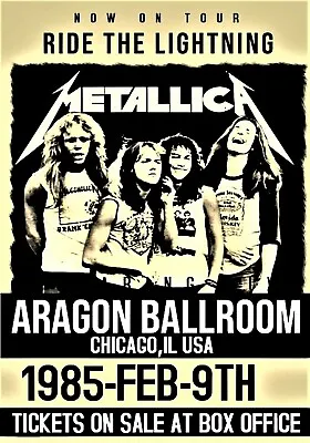 $9.76 • Buy Metallica Vintage Concert Poster Aragon Ballroom Chicago USA 1985 A4 Size Repro
