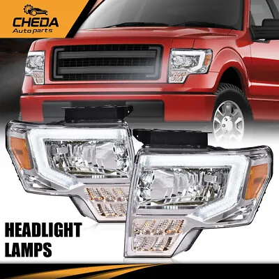 Fit For 2009-2014 Ford F150 F-150 Chrome Projector LED DRL Headlight Lamps LH&RH • $130.39