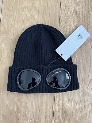 CP Company Black Google Beanie Hat • £33.99