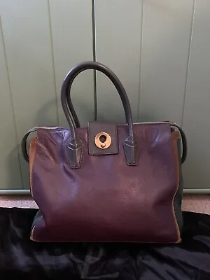 $1203.58 • Buy Authentic Saint Laurent YSL Muse Two Cabas Color  Block Leather Tote Bag