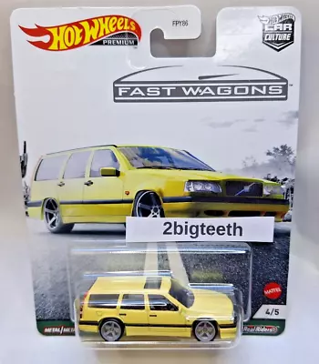 HOT WHEELS CAR CULTURE FAST WAGONS VOLVO 850 ESTATE Real Riders Yellow • $6.99