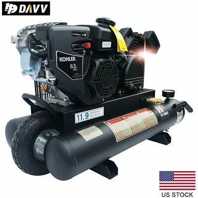 125Psi 6.5 HP Portable Gas Air Compressor Horizontal 9 Gal Twin Stack Tanks • $799