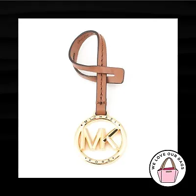 New Michael Kors Brown Leather Loop Strap Key Fob Bag Charm Keychain Hang Tag • $16.99