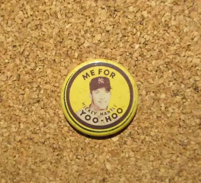 MLB Yoo-Hoo Button Magnet #7 Mickey Mantle (New York Yankees) B • $6