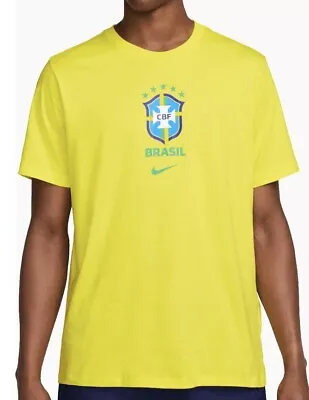 $24.99 • Buy Nike Brazil Men’s Yellow Travel Soccer T-Shirt Size L New