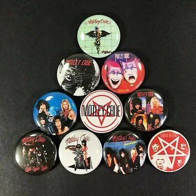 Motley Crue 1  Button Pin Set Rock Heavy Metal Girls Sex Drugs Vince Neil  • $7.99