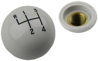 64-88 Gm 1 7/8 White Hurst 4 Speed Shifter Handle Ball Knob Fine Thread 3/8-24 • $21.50