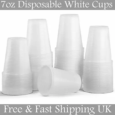 7oz White Plastic Cups Water Vending Machine Drinking Glass LOT • £6.99