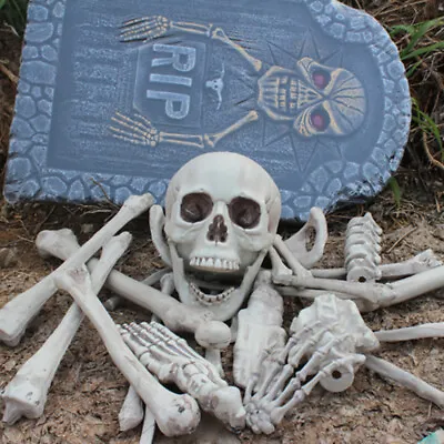 19/24/28pcs Scattered Skeleton Life Size Skull Head Bones Hands Halloween Decor • £12.95