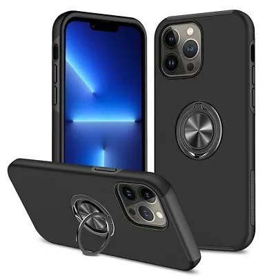 Case For IPhone 11 12 13 14 15 Plus Pro Max X XR 8 7 Shockproof Armor Ring Stand • £6.49