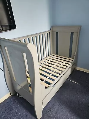 Tutti Bambini Katie Space Saver Sleigh Cot Bed With Under Bed Drawer - White • £80